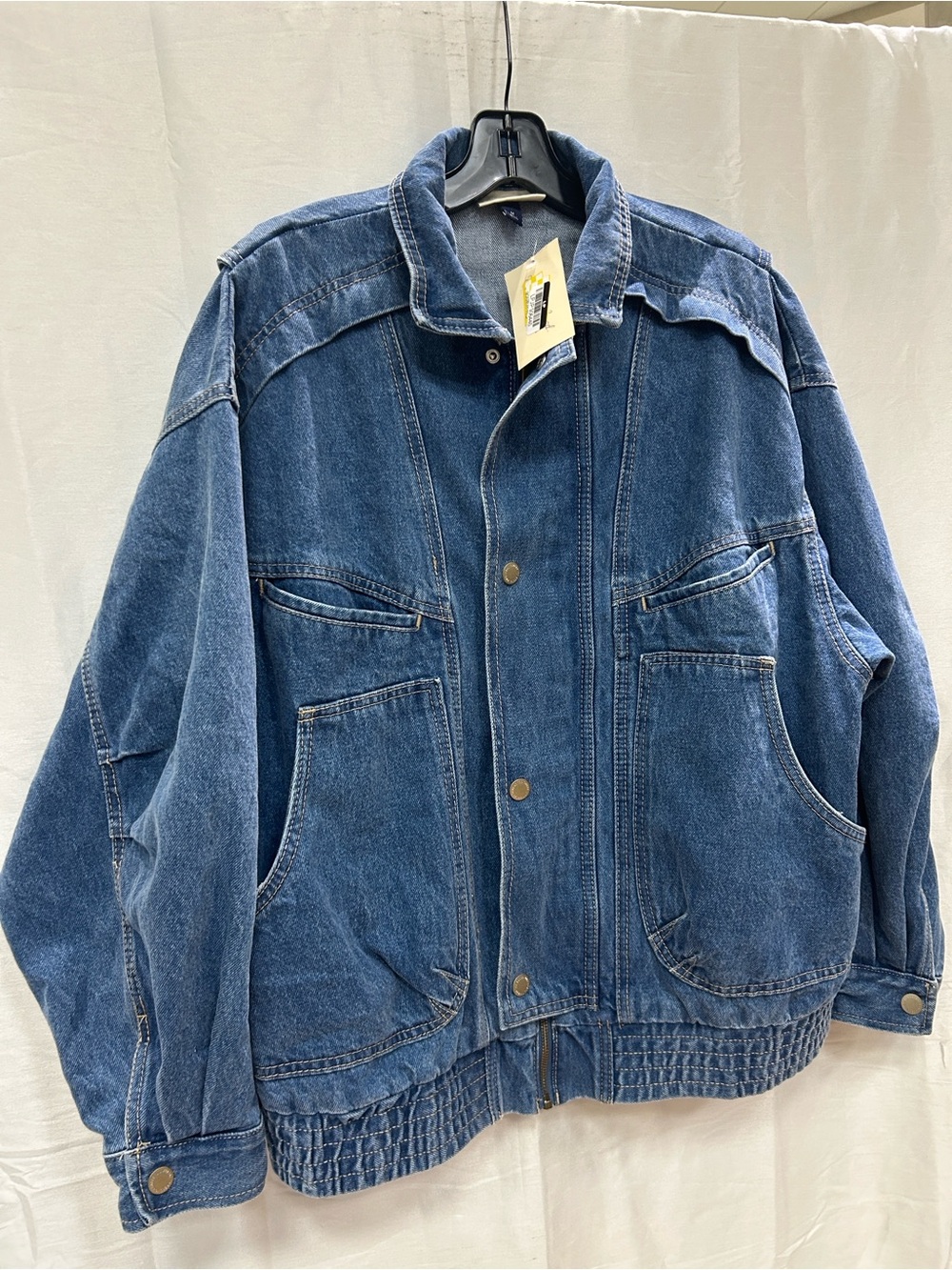 Universal Thread Denim Bomber Jacket in Blue - Picture 2 of 8